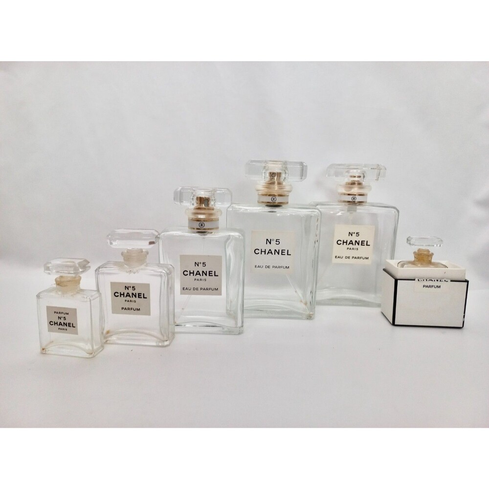 Vintage Chanel No. 5 Bottles Lot Of 6 Empty includes  France New York   variety